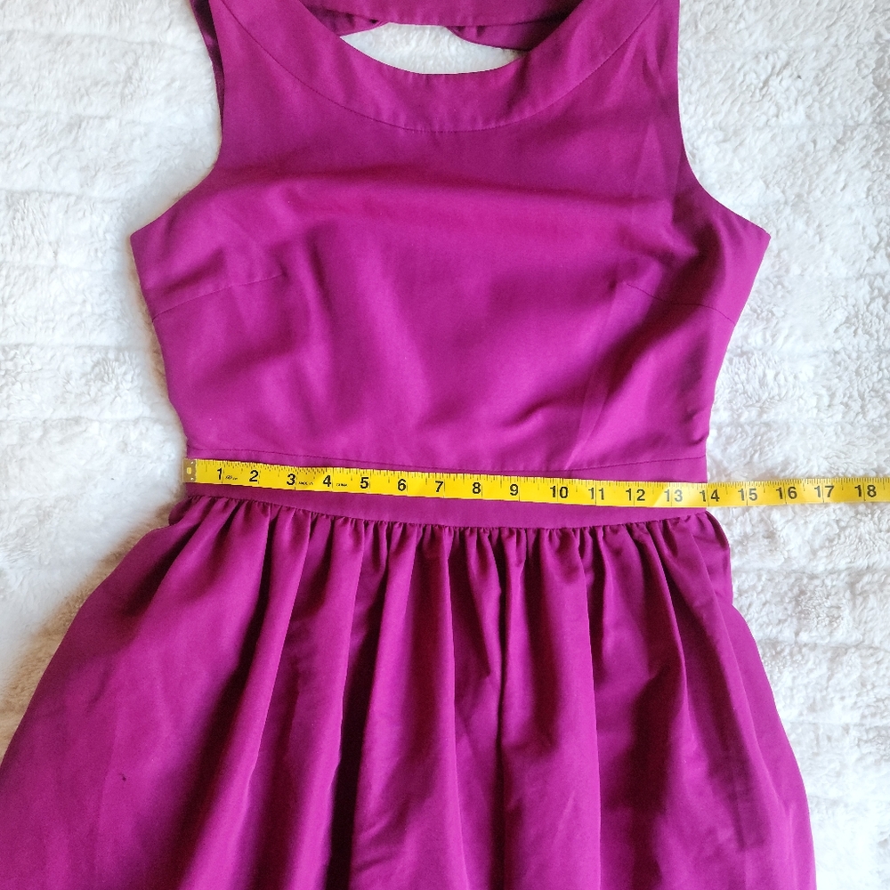 Ted Baker London fit and flare dress Open Back Bow Fuschia Sz 6 Nwt TB sz 2 - Picture 4 of 11